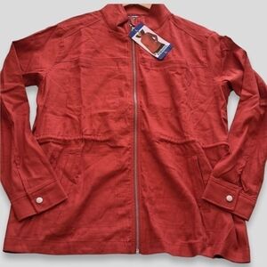 32 Degrees COOL Bossa Nova Jacket | Burnt Orange Zip-Up | Lightweight L NWT